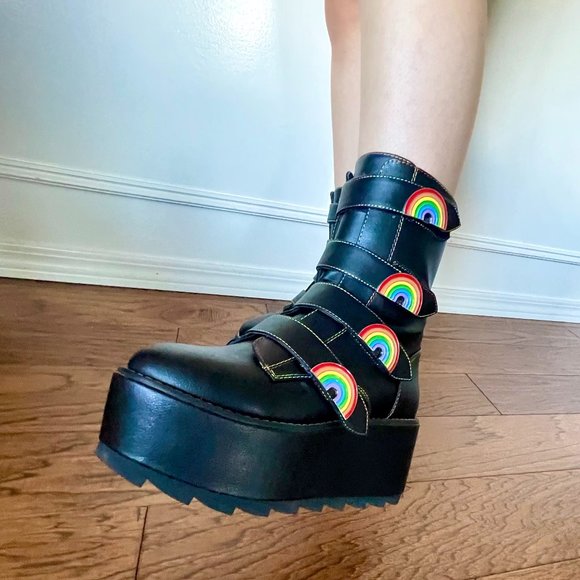 YRU Karma Rainbow Platform Boots - Picture 8 of 9